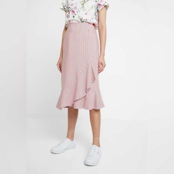 NWT Ted Baker Pink Coryn Striped Midi Skirt US size 4-6/ Ted Baker size 2 - Picture 1 of 6